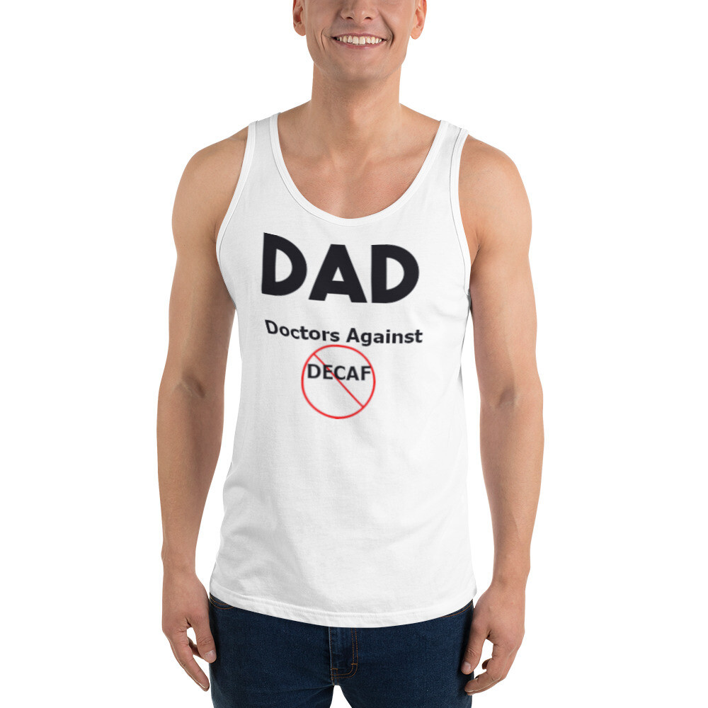 Doctors Against Decaf  Men&#39;s Graphic Tank Top, Size: XS