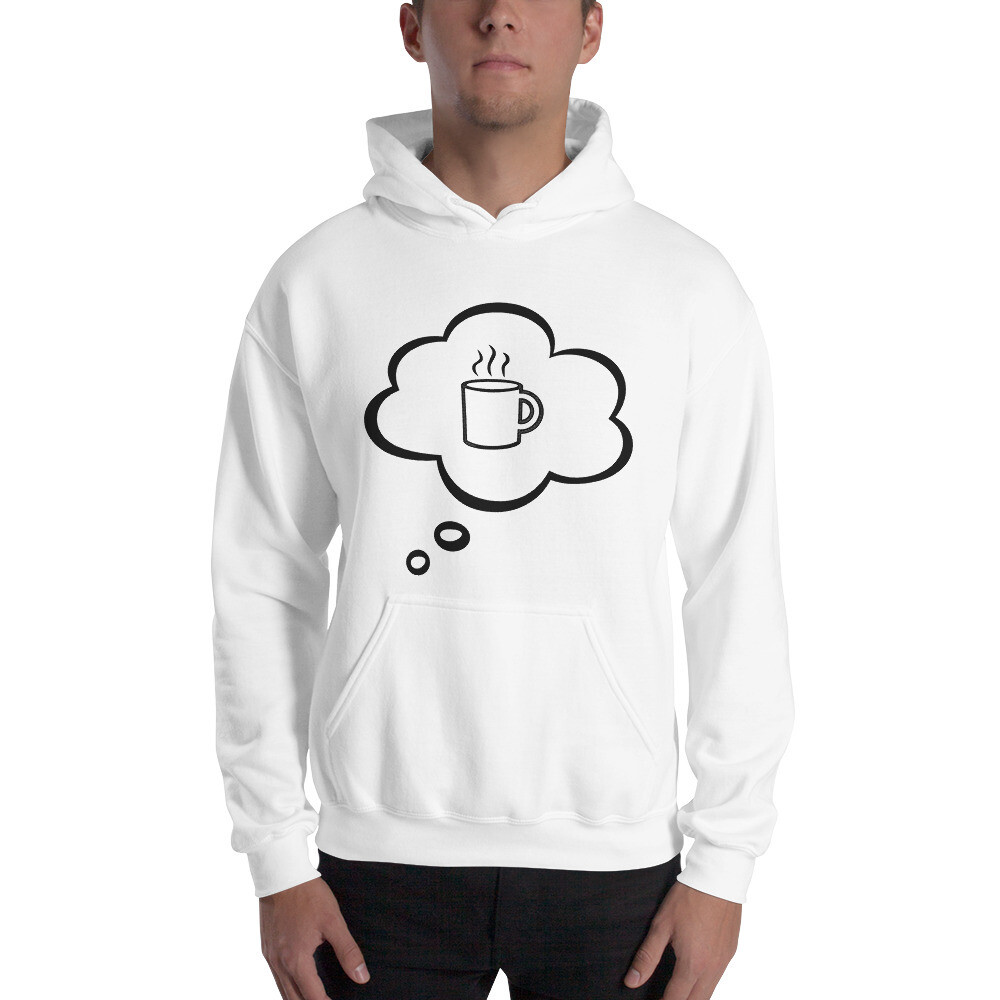 I Dream Of Coffee 2 Men&#39;s Graphic Hoodie, Size: S, Color: White