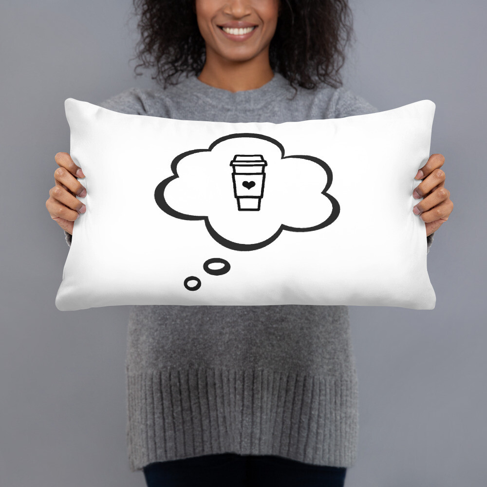 I Dream of Coffee Throw Pillow, Size: 20×12