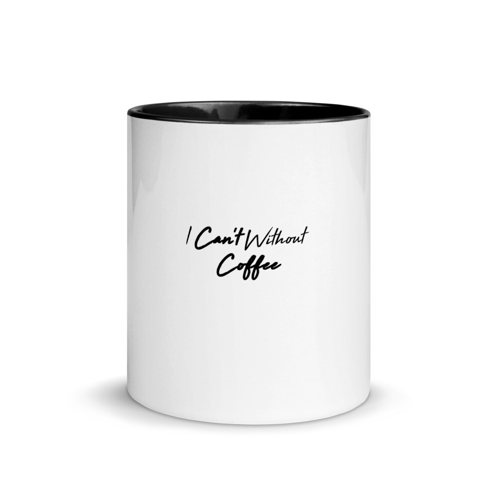 High Tide Ceramic Coffee Mug with Color Inside, Color: Black