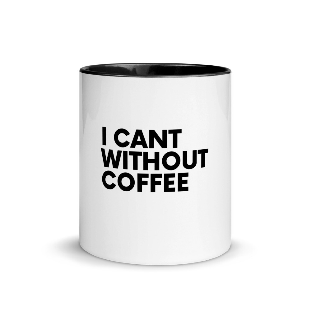  Bold is Best Ceramic Coffee Mug with Color Inside, Color: Black