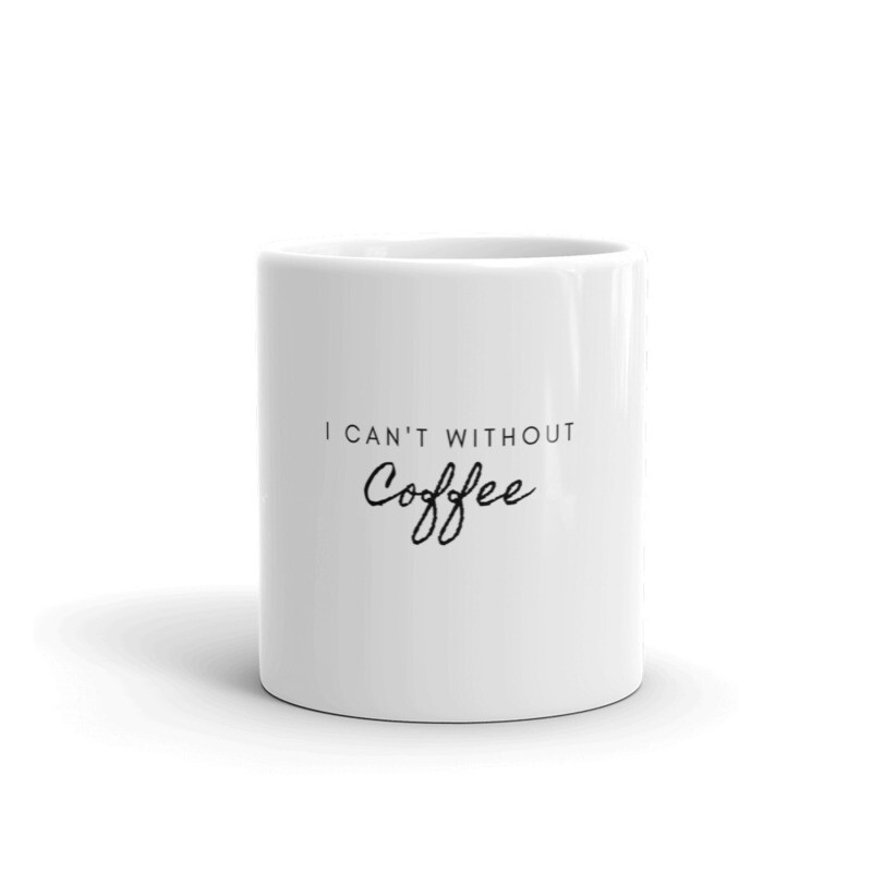  Cursive Ceramic Coffee Mug, Size: 11oz