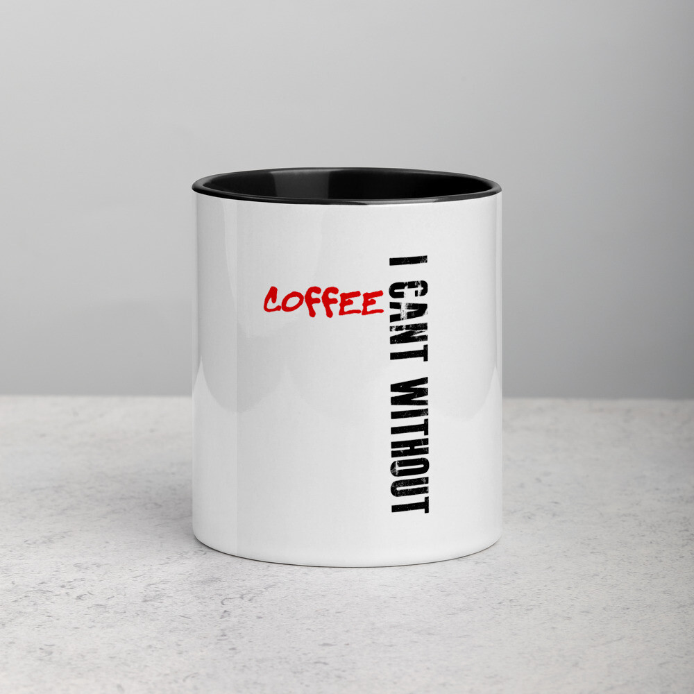 Bad Ceramic Coffee Mug with Color Inside, Color: Black