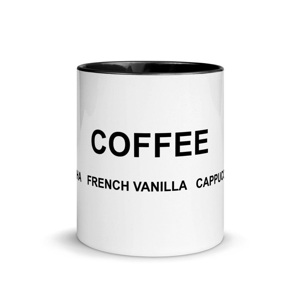 Coffee Palette Ceramic Coffee Mug with Color Inside, Color: Black