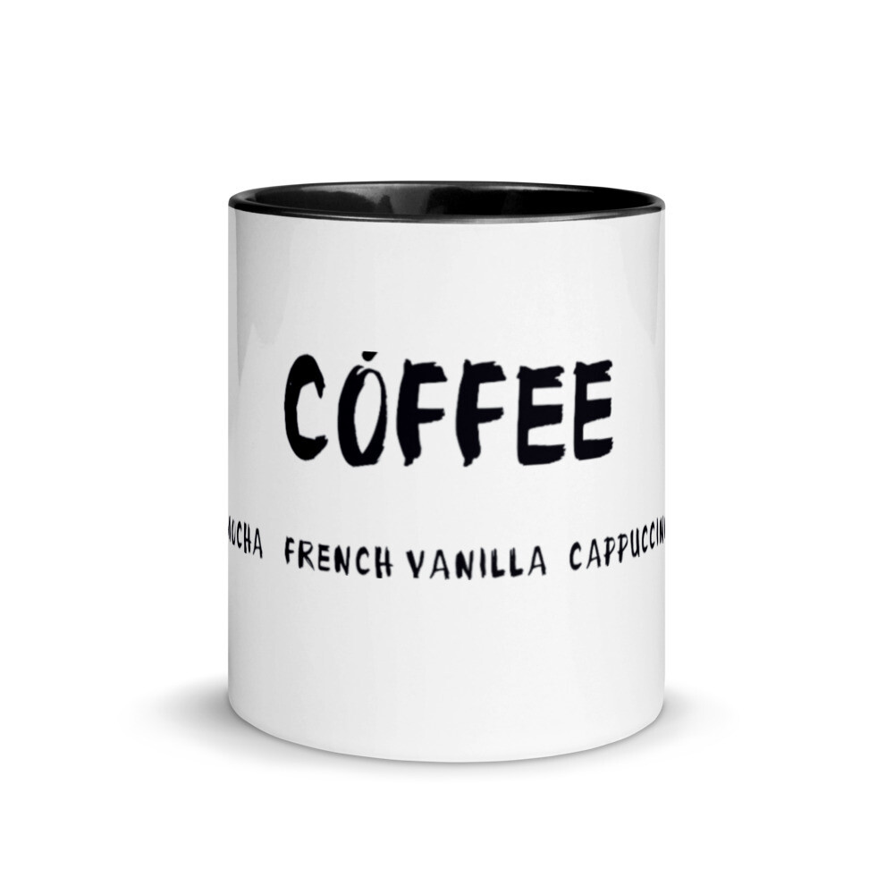 Coffee Palette 2 Ceramic Coffee Mug with Color Inside, Color: Black
