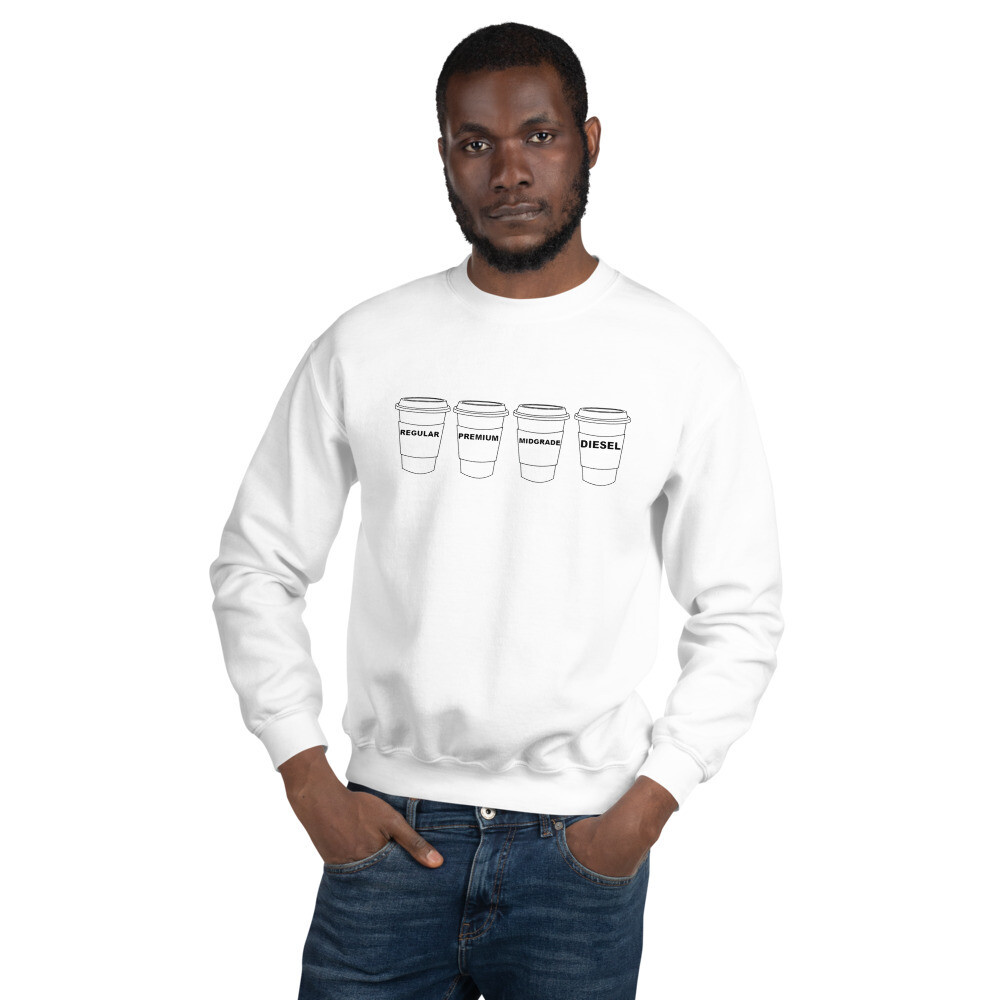 Gasolina H Men&#39;s Graphic Crewneck Sweatshirt, Color: White, Size: S