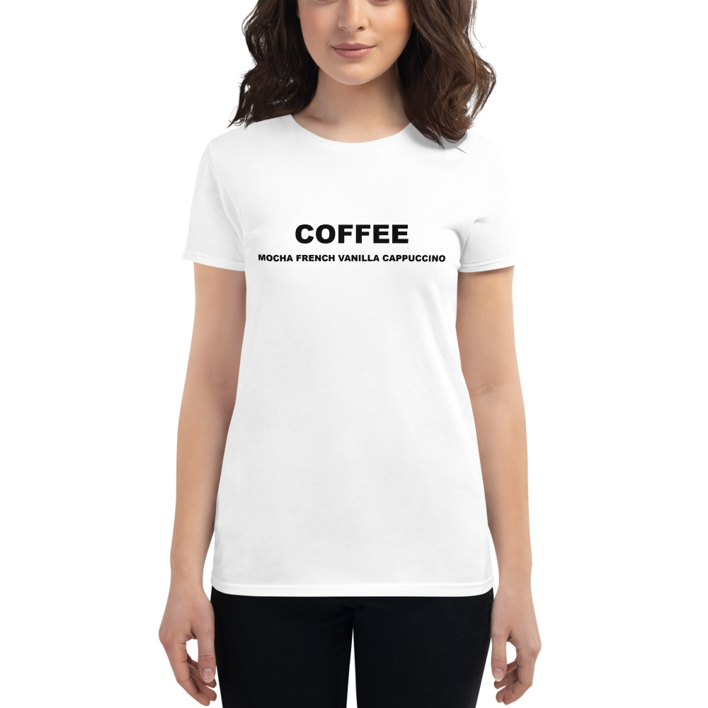 Coffee Palette Women&#39;s Graphic Crewneck Short Sleeve T-Shirt, Size: S, Color: White