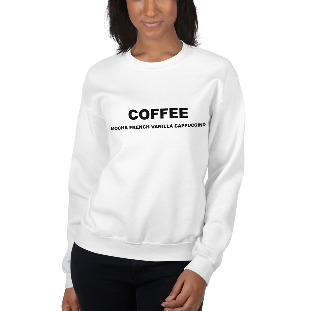 Coffee Palette Women&#39;s Graphic Crewneck Sweatshirt, Size: S, Color: White