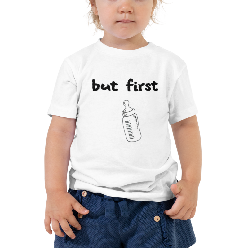 But First Baba Toddler Short Sleeve Graphic Crewneck T-Shirt