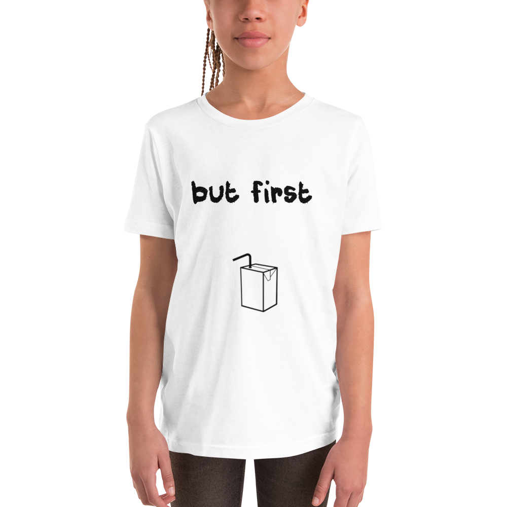 But First Juice  Kids graphic crewneck tee, Color: White, Size: S