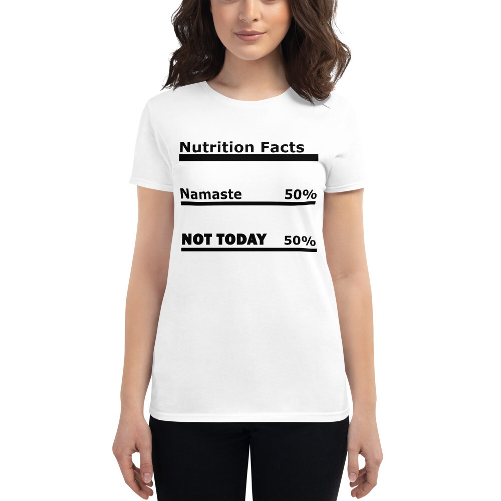 Namaste Women&#39;s Short Sleeve Crewneck T-shirt, Color: White, Size: S