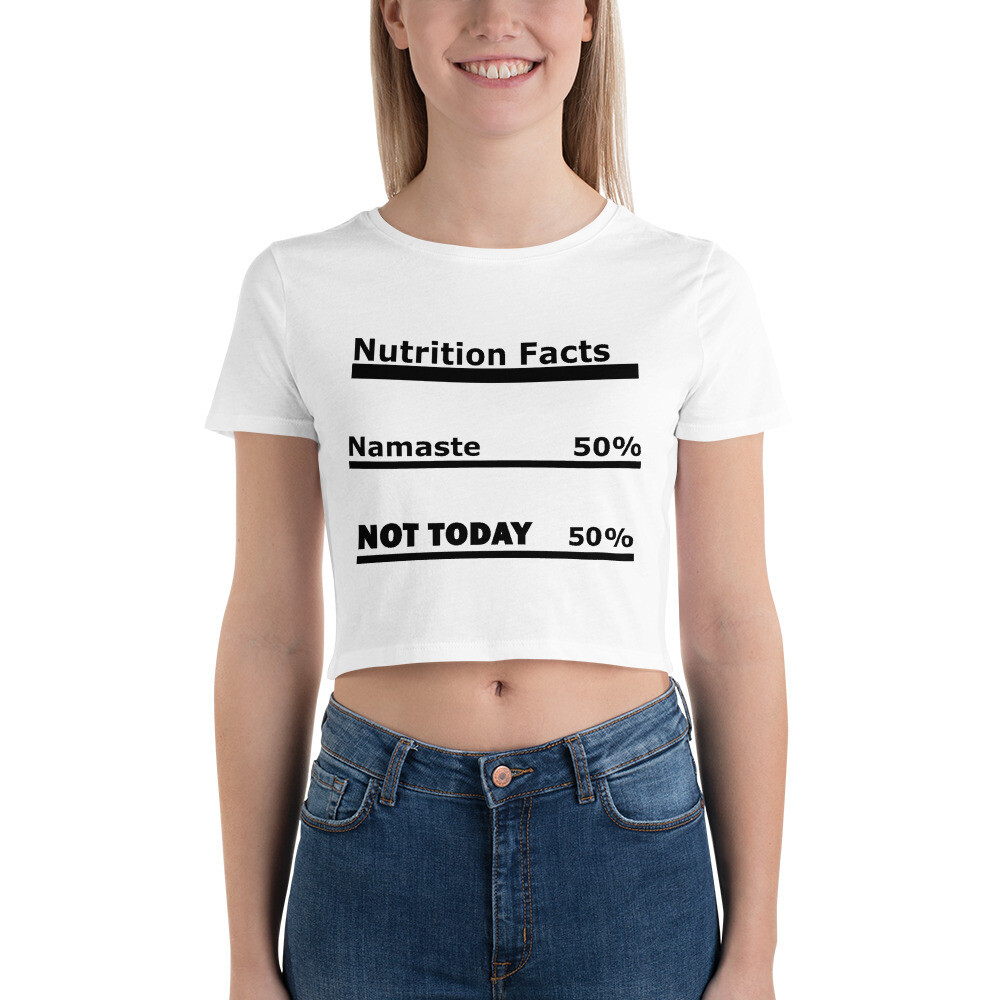 Namaste Women’s Cropped T-Shirt, Color: White, Size: XS/SM