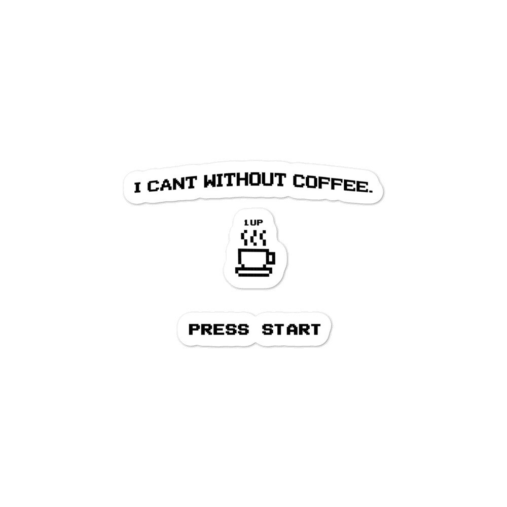 Press Start Bubble-free Vinyl stickers, Size: 3x3