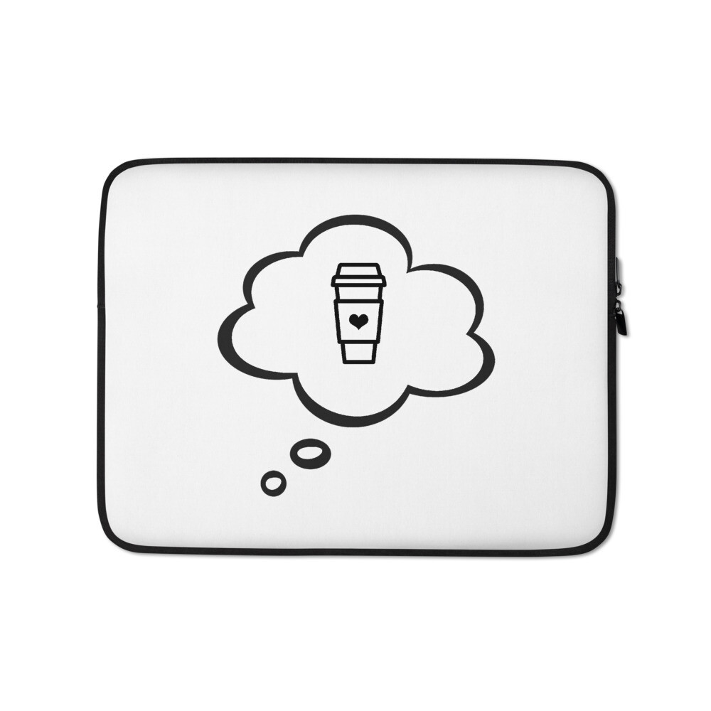  I Dream Of Coffee Laptop Sleeve, Sleeve Color: White, Size: 13 in