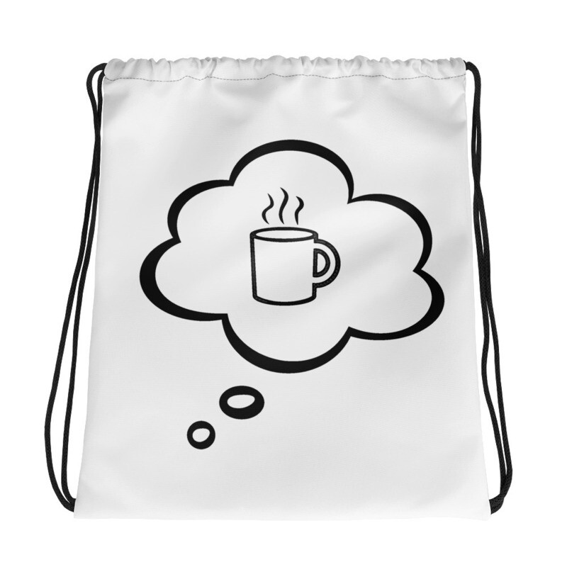 I Dream of Coffee (Two) Drawstring bag