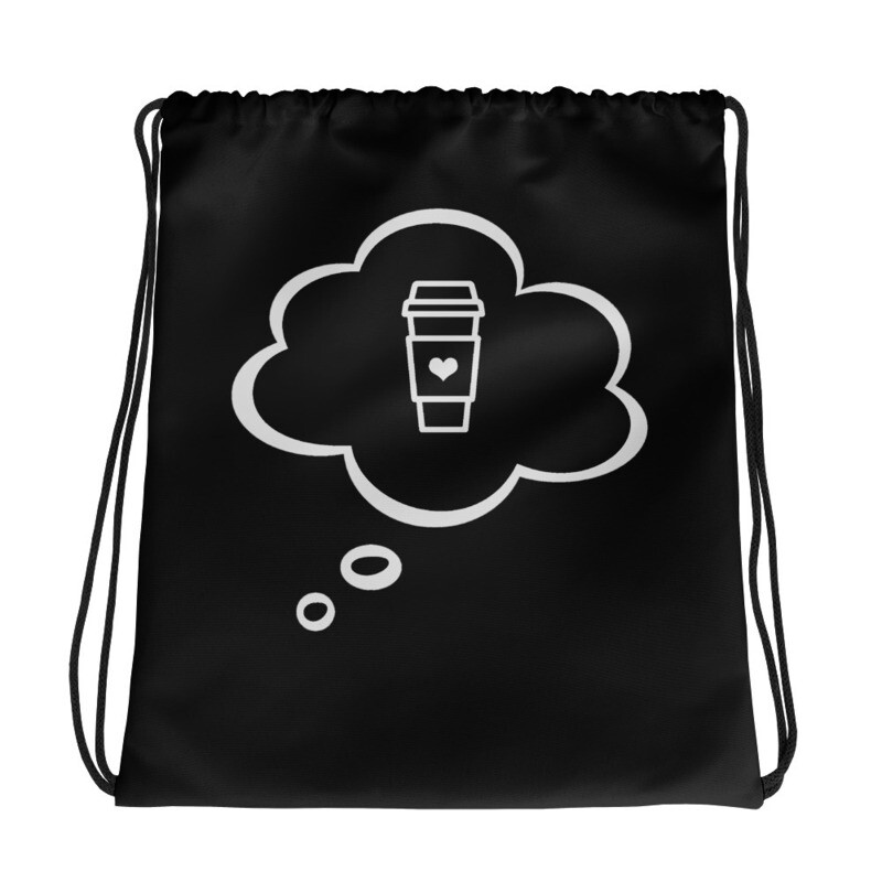 I Dream Of Coffee Drawstring bag