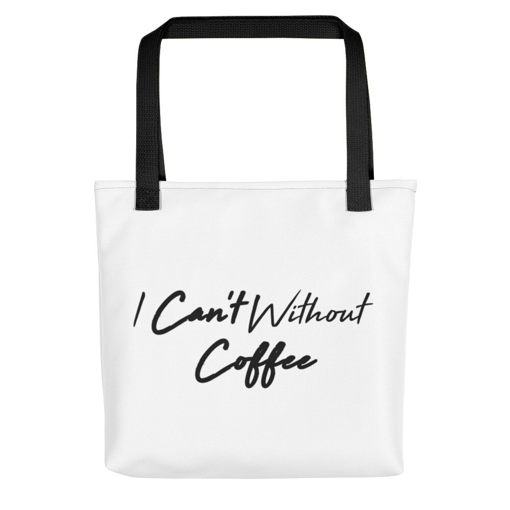 High Tide Tote bag, Tote Color: White, Strap Color: Black