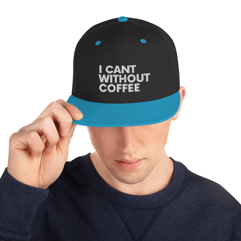 Bold is Best Snapback Hat, Color: Teal, Thread Color: White