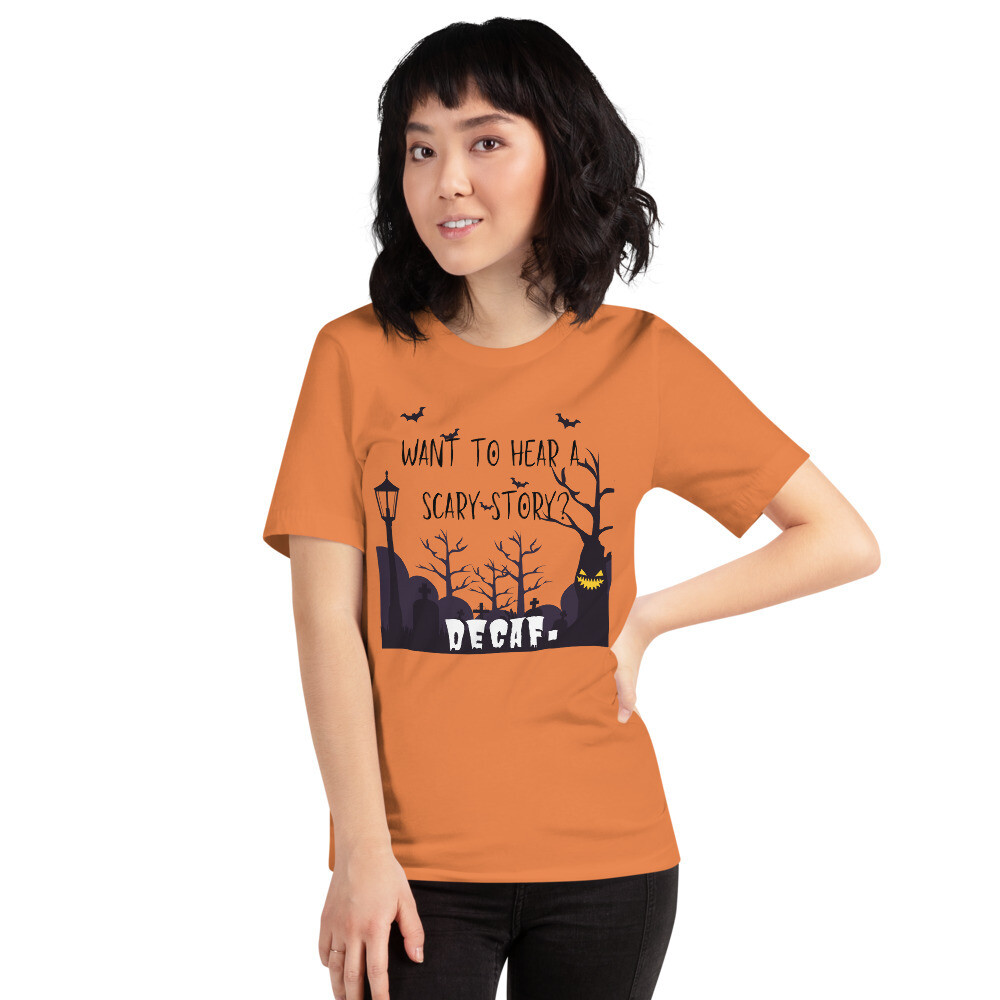 &#39;HALLOWEEN&#39; Women&#39;s Short-Sleeve Halloween T-Shirt, Color: Burnt Orange, Size: XS