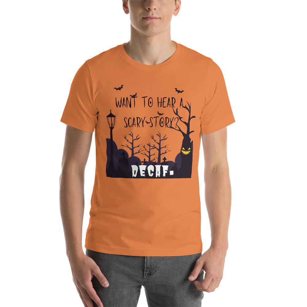&#39;HALLOWEEN&#39;  Men&#39;s Graphic T-Shirt, Color: Burnt Orange, Size: XS