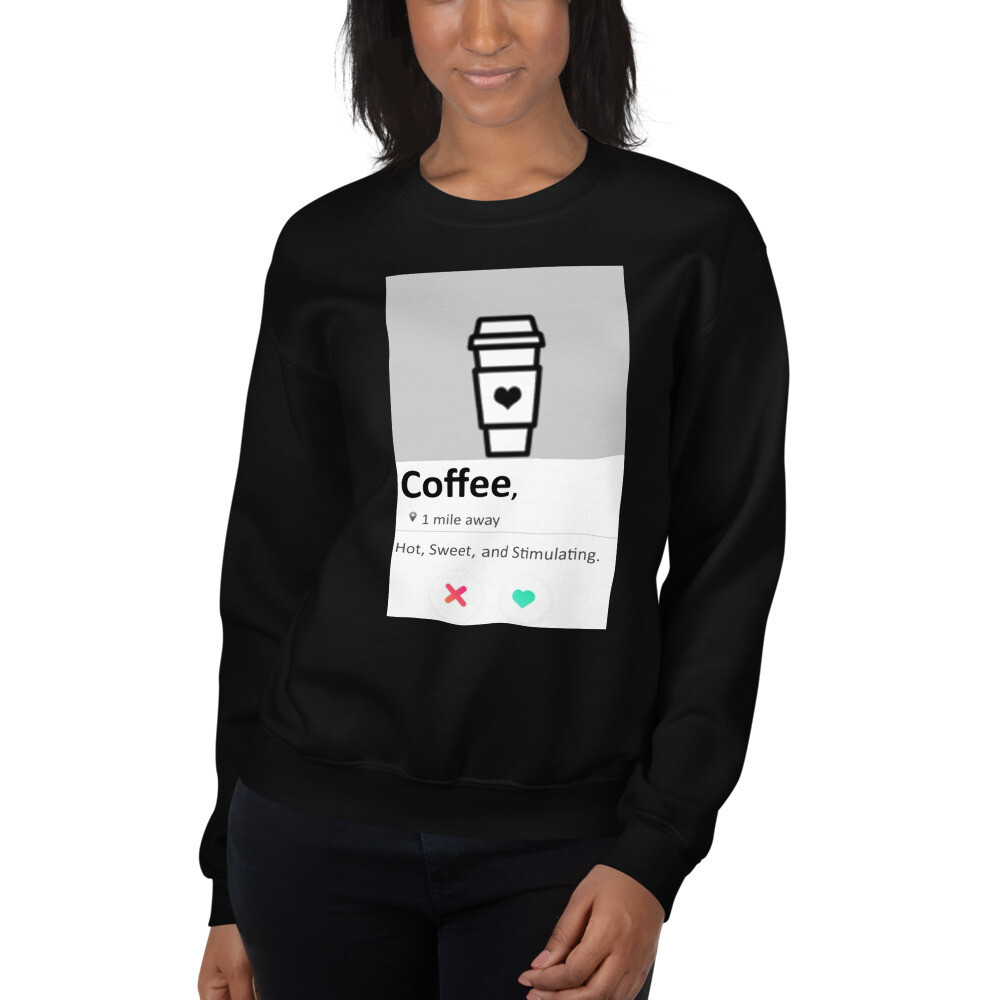 Swipe Women&#39;s Valentines Crew neck Sweatshirt, Color: Black, Size: S