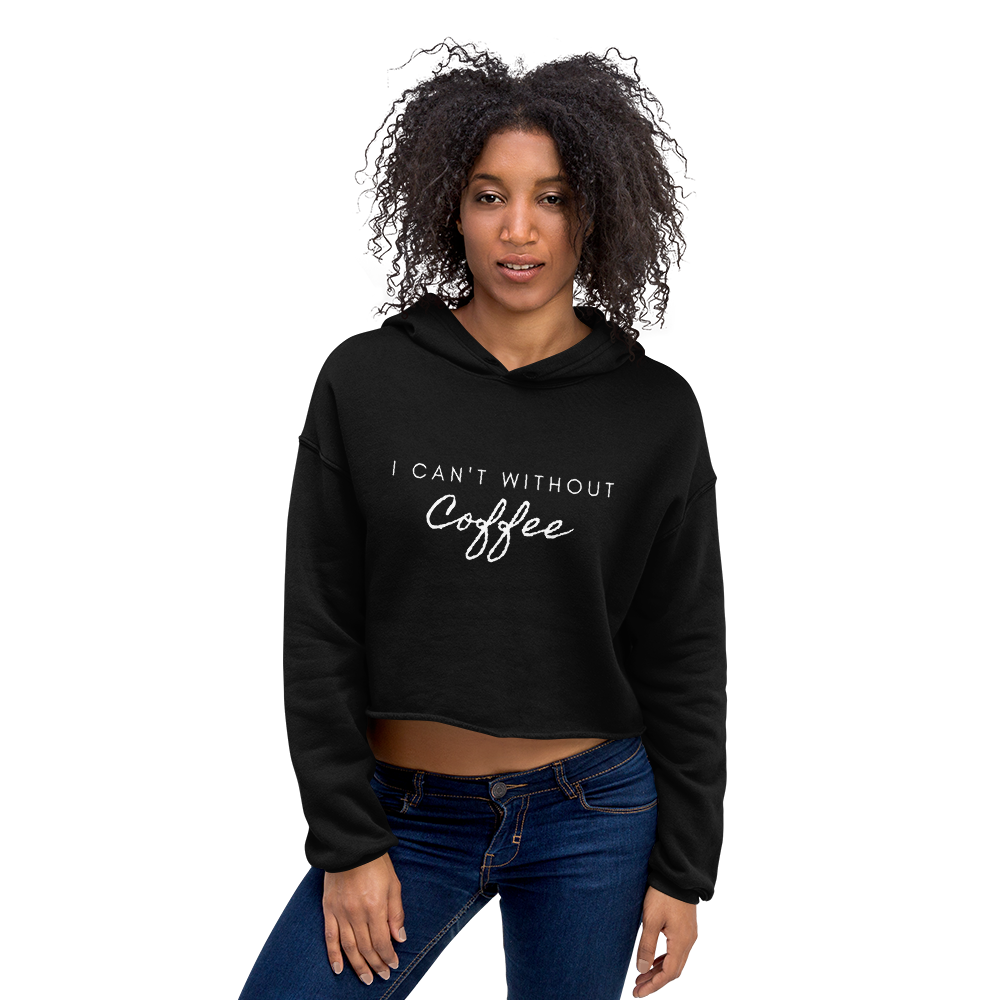 In Cursive Cropped Hoodie, Size: S