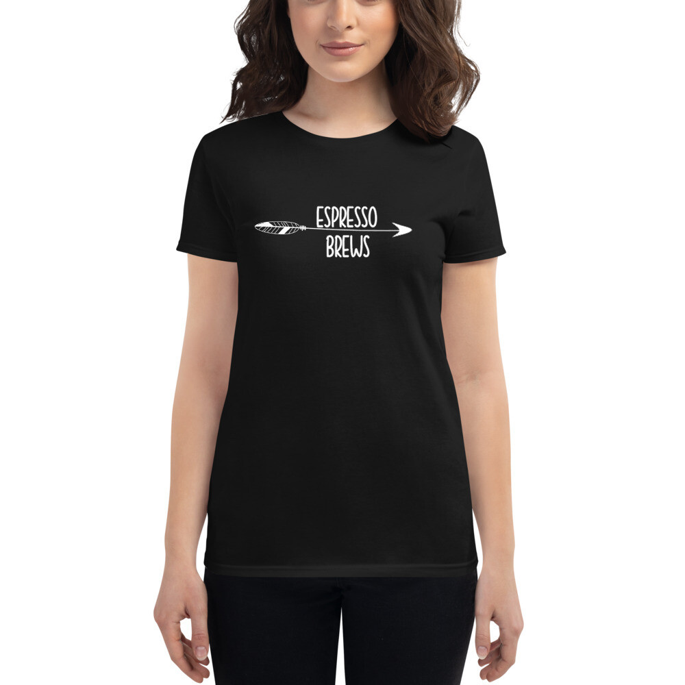 Espresso Brews &amp; Cowgirl Boots Women&#39;s Graphic Coffee t-shirt, Color: Black, Size: S