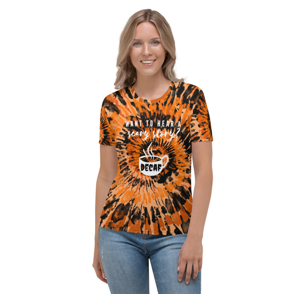Scary Story Women&#39;s Halloween Tie Dye Graphic T-shirt, Size: XS