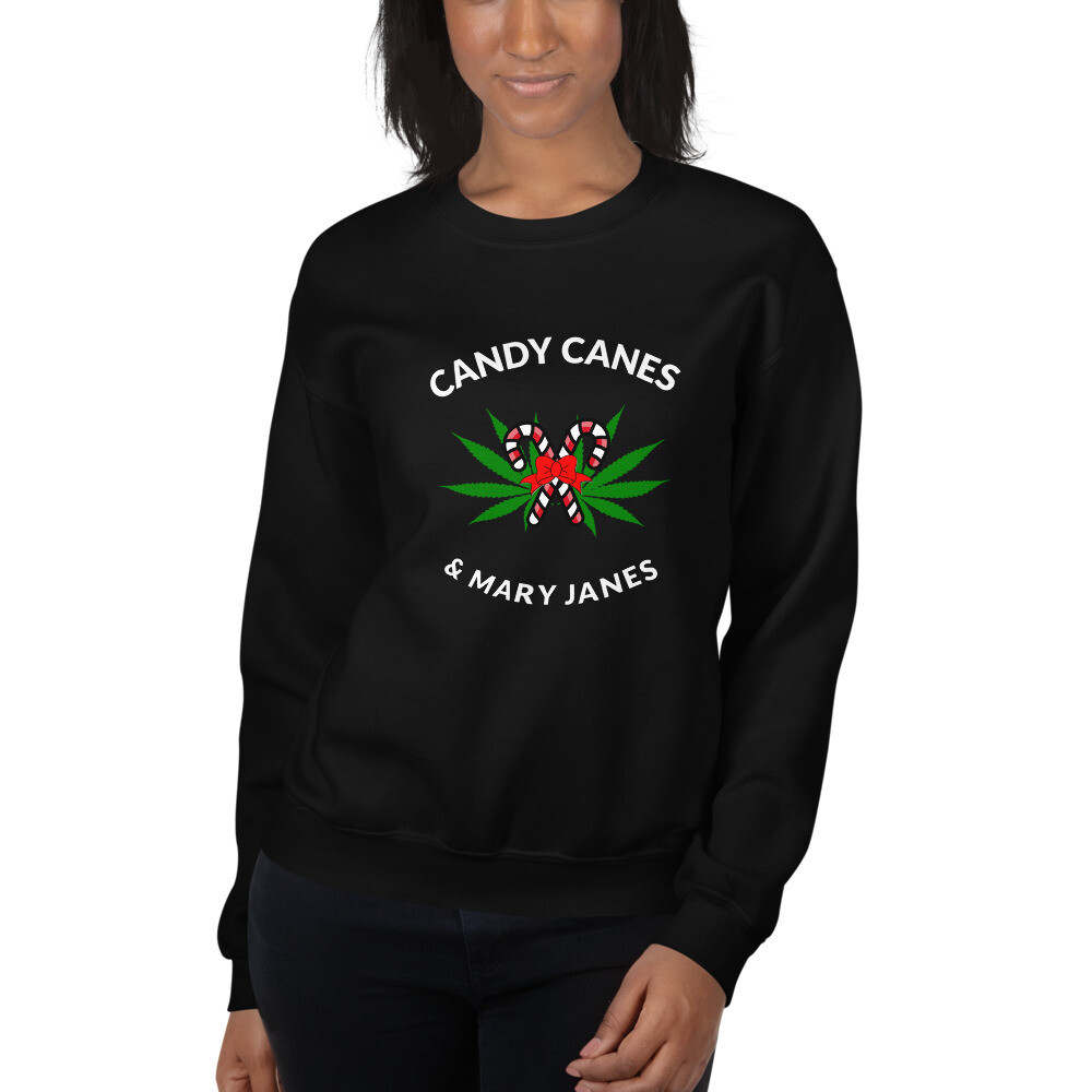 Candy Canes & Mary Janes  Women's Graphic Sweatshirt