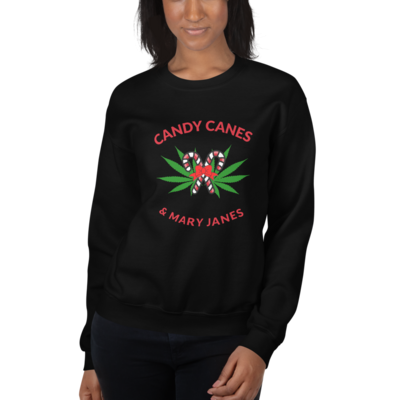 Candy Canes &amp; Mary Janes  Women&#39;s Graphic Sweatshirt