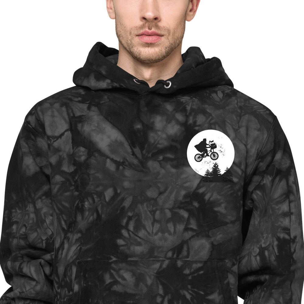 E.T. Caffeine Men&#39;s Champion tie-dye Embroidered hoodie, Color: Black, Size: S