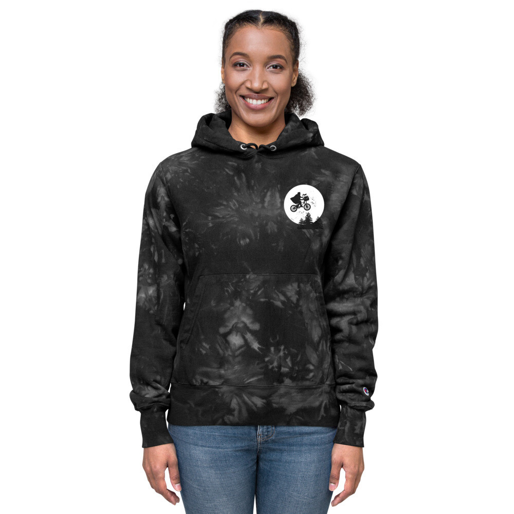 E.T. Caffeine Champion tie-dye Embroidered Women&#39;s hoodie, Color: Black, Size: S