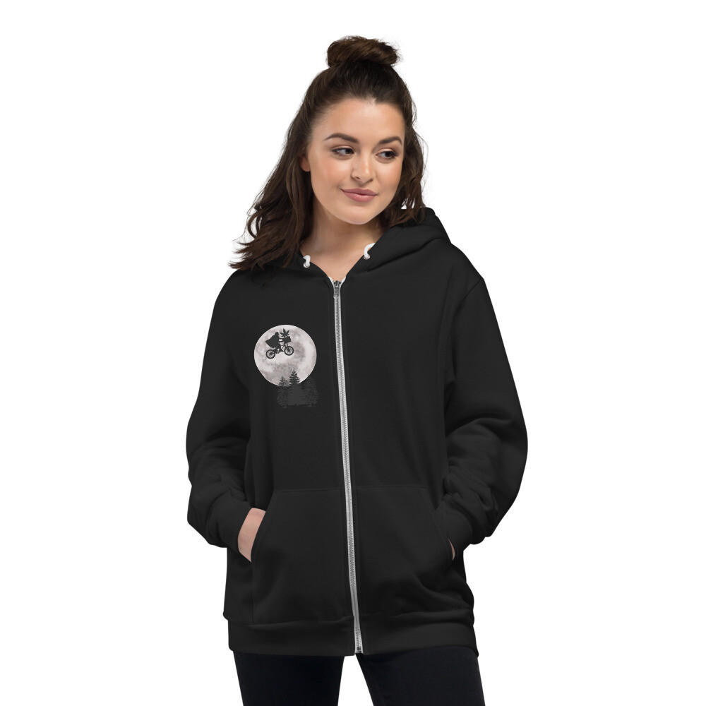 E.T Caffeine Women&#39;s Graphic Zip up Hoodie sweater, Color: Black, Size: XS