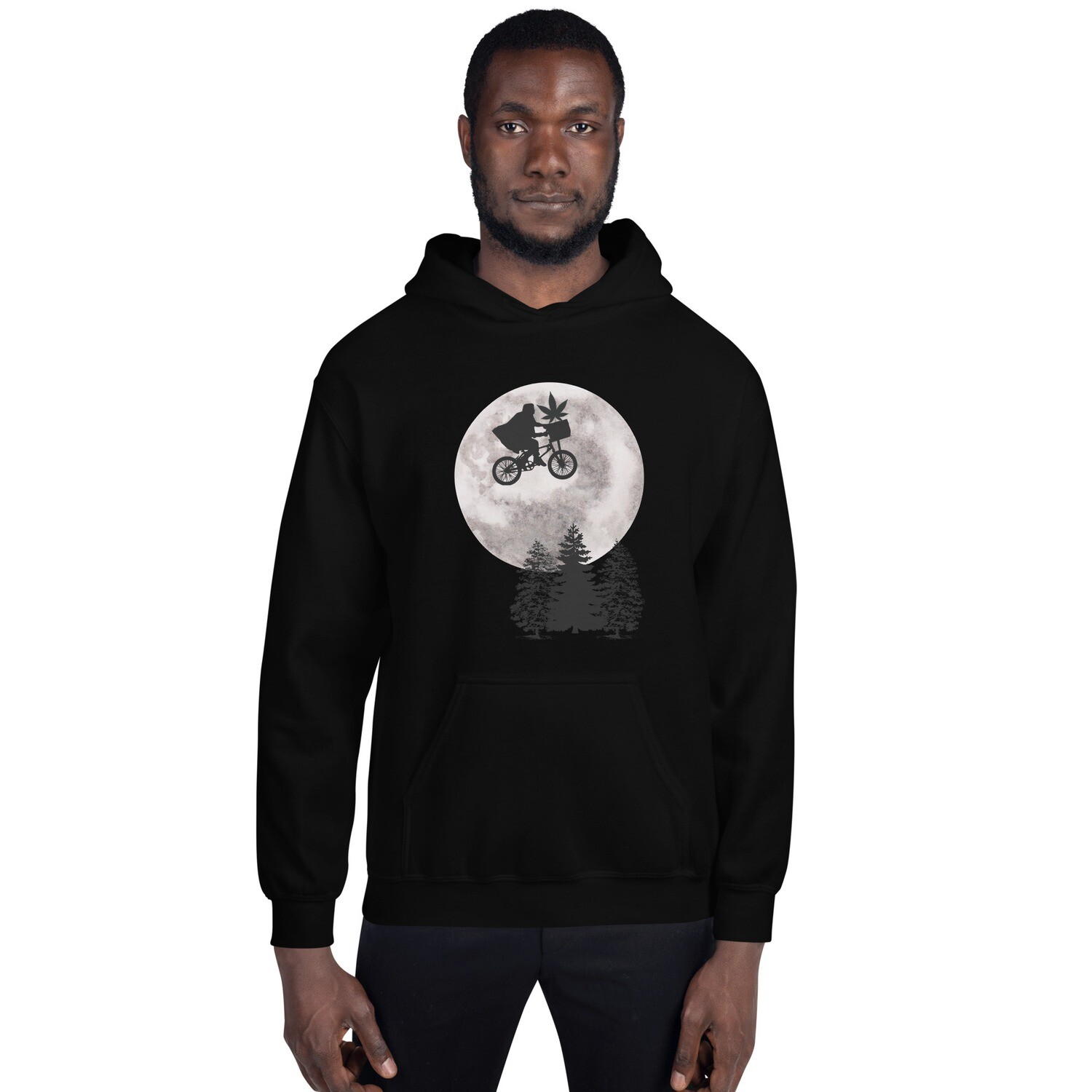 E.T. Weed 420 Graphic Men&#39;s Hoodie Hoodie, Color: Black, Size: S