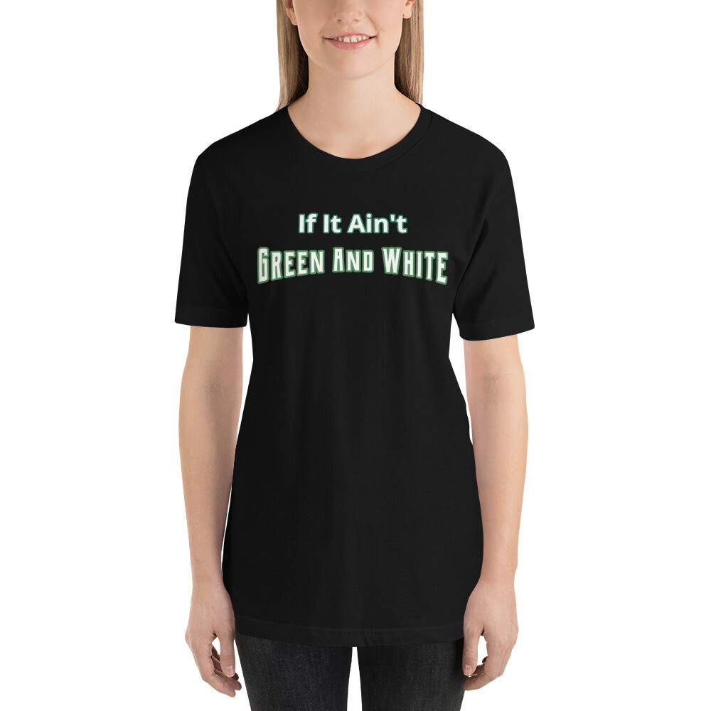 Green &amp; White Women&#39;s Graphic Crewneck T-Shirt, Color: Black, Size: XS