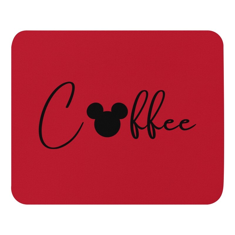Coffee and Mickey Mouse pad