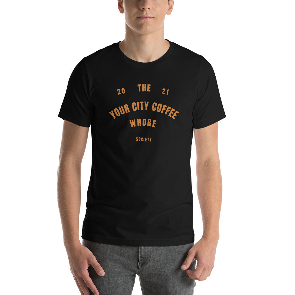 Coffee Whore Society (Two) Custom Men&#39;s T-Shirt, Color: Black, Size: S