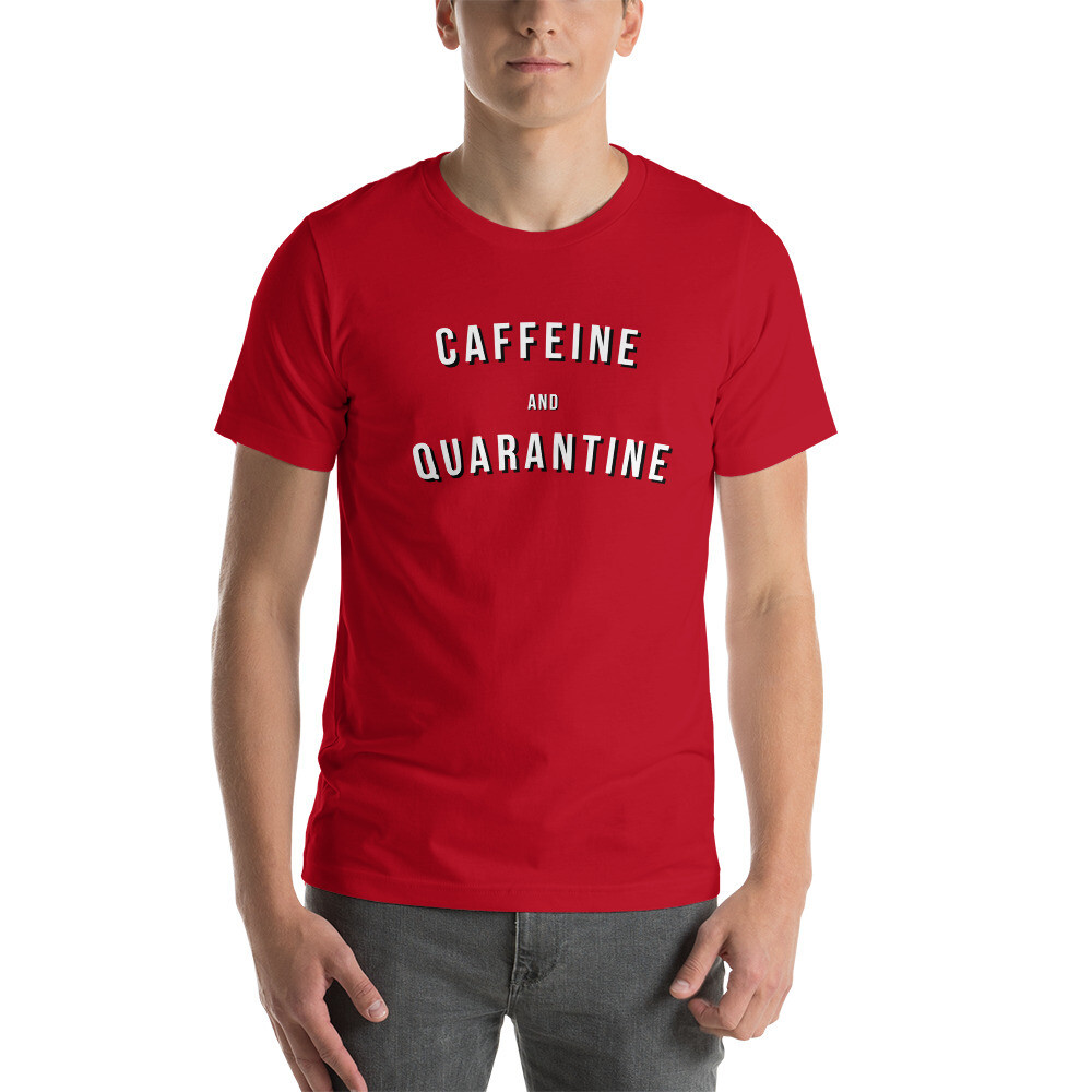 Caffeine and Quarantine Men&#39;s Graphic Crewneck t-shirt, Size: S