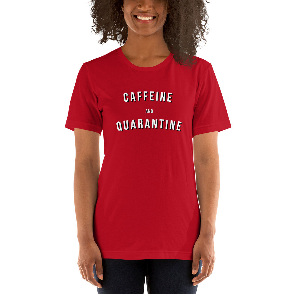 Caffeine and Quarantine Women&#39;s Graphic Crewneck t-shirt, Size: XS