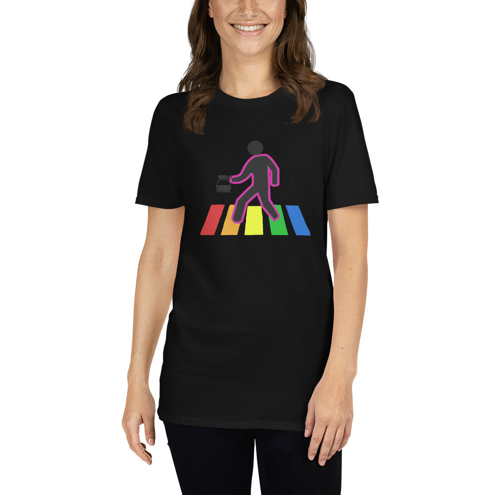 Coffee Crossing (Two) Pride Women&#39;s Short-Sleeve T-Shirt, Color: Black, Size: S