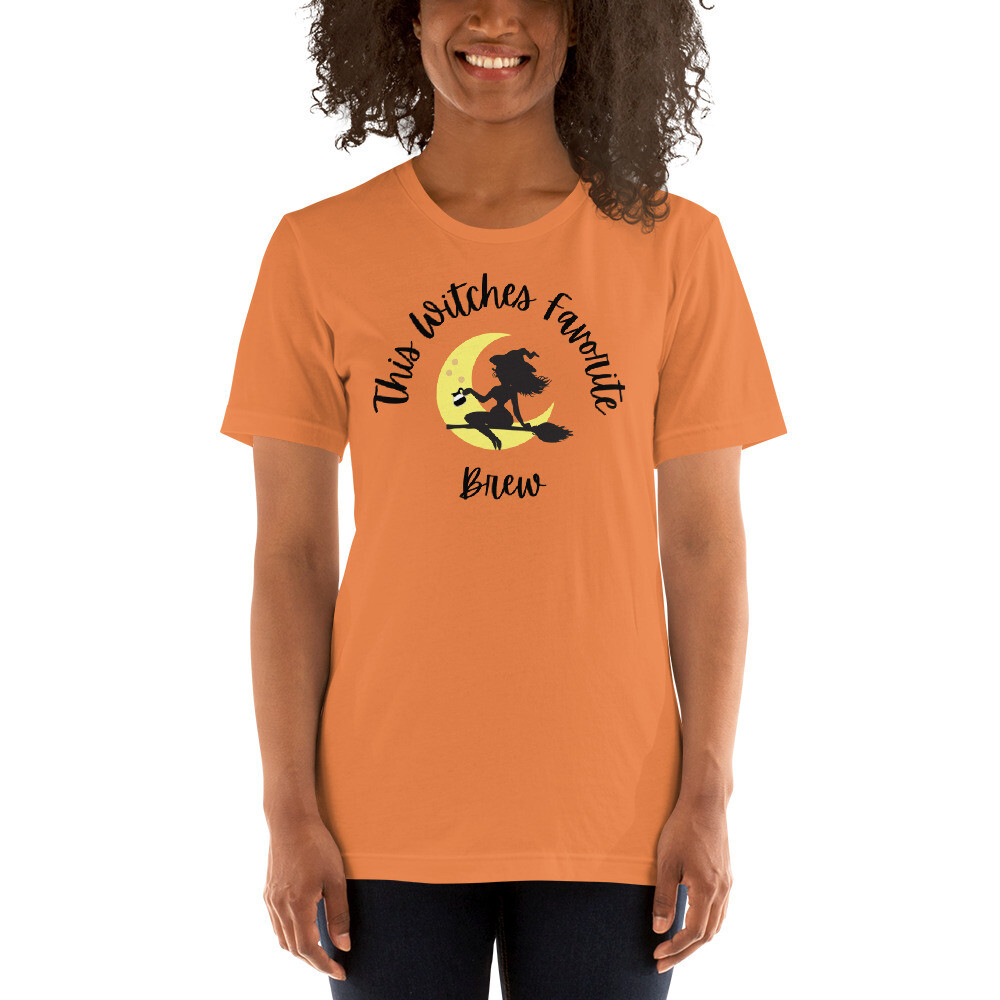Witches Brew Women&#39;s Crewneck  t-shirt, Color: Burnt Orange, Size: XS