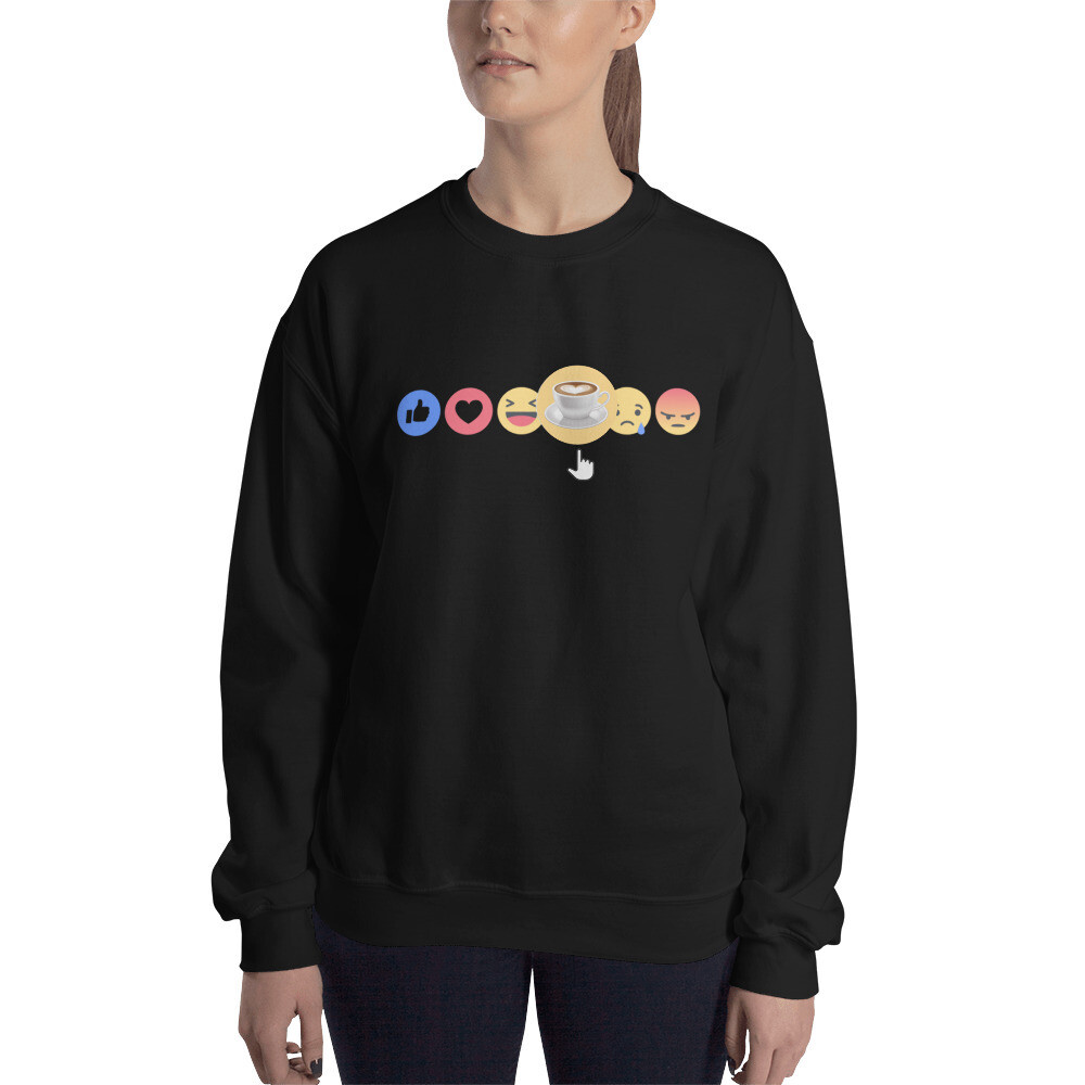 Feeling Caffeinated Women&#39;s Graphic Facebook Sweatshirt, Color: Black, Size: S
