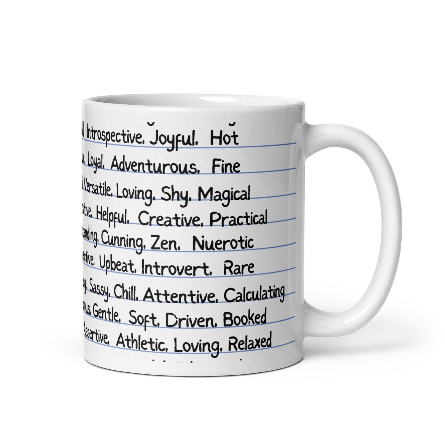 ME White glossy Ceramic mug, Size: 11oz