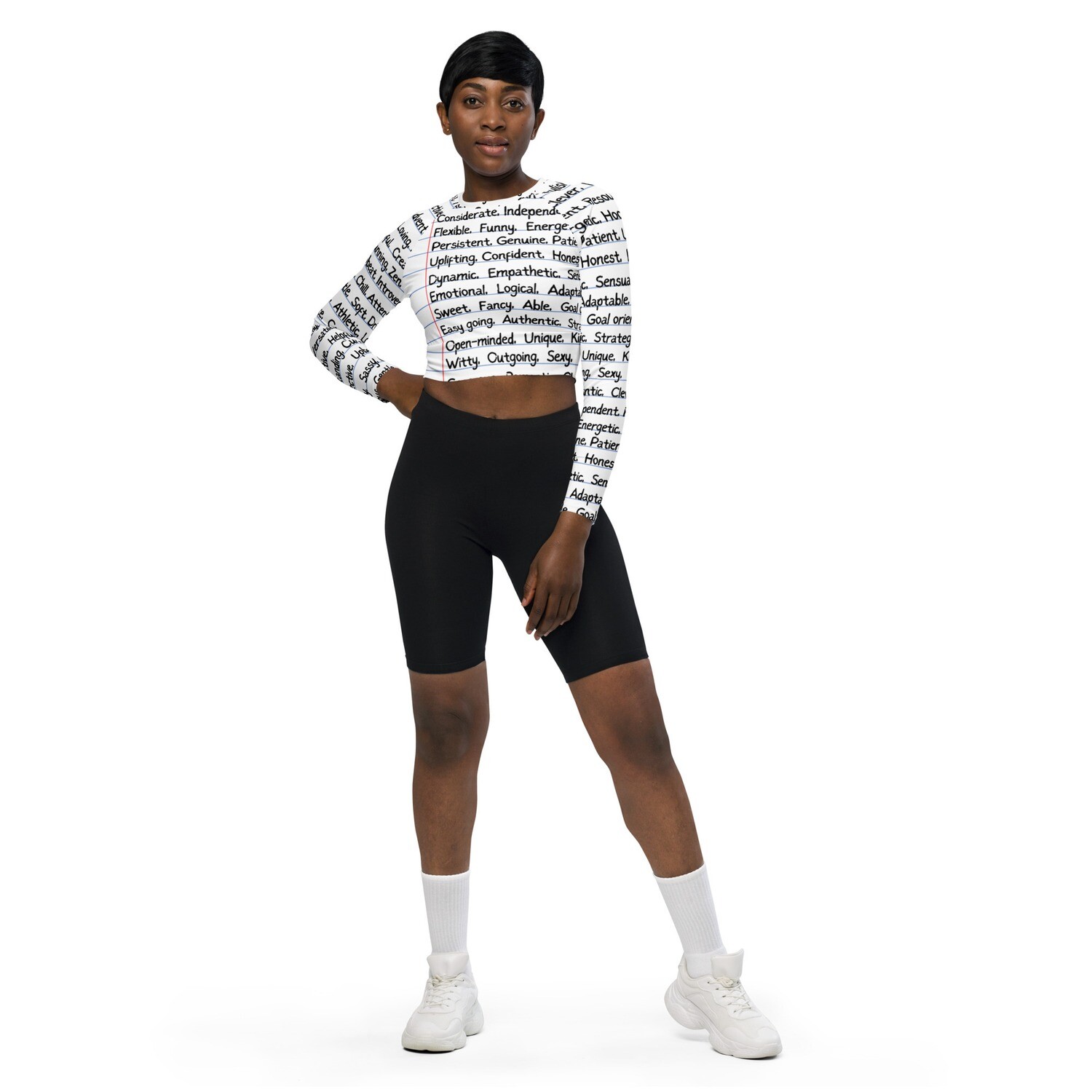 Me Recycled long-sleeve crop top, Size: 2XS