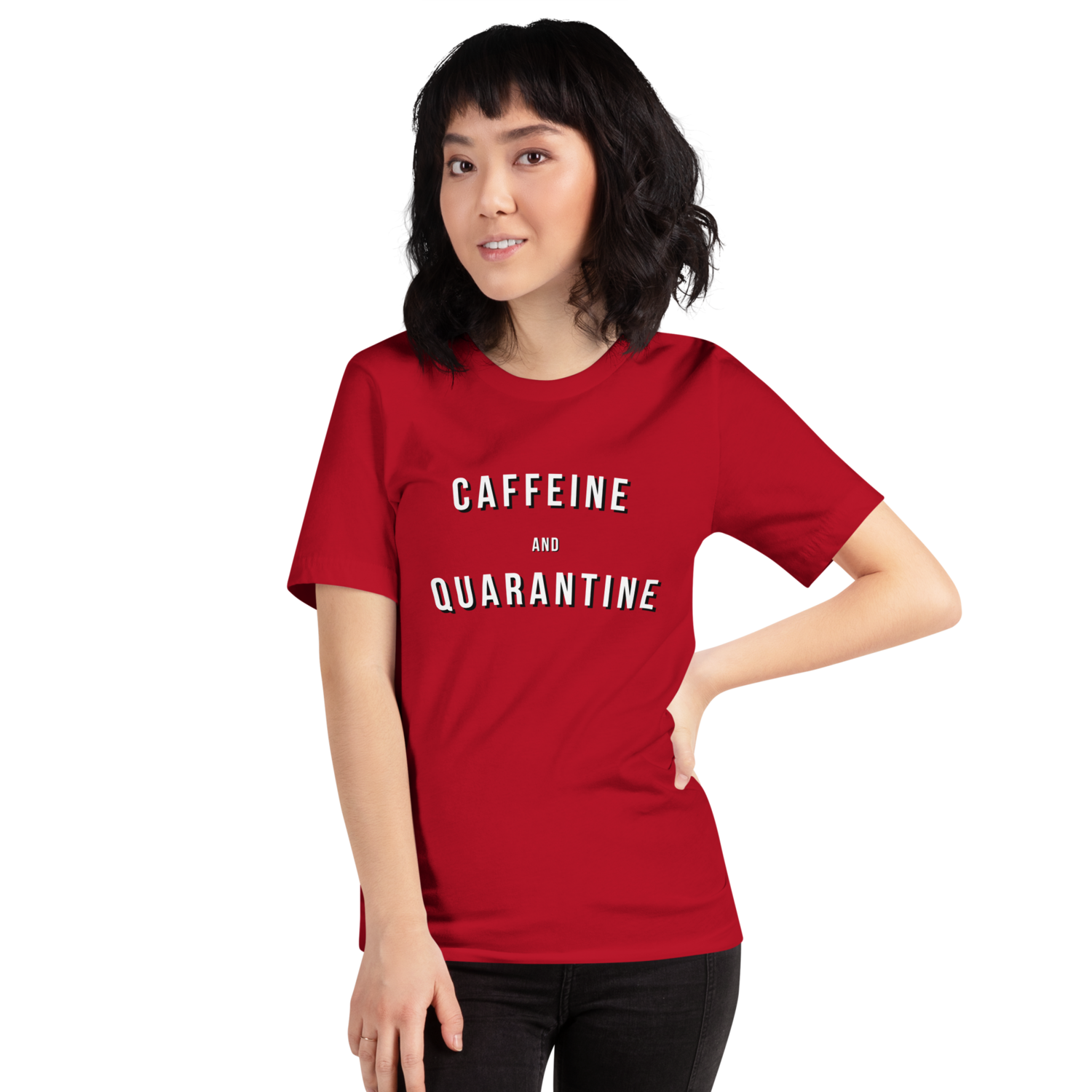 Caffeine and Quarantine Women's Graphic Crewneck t-shirt