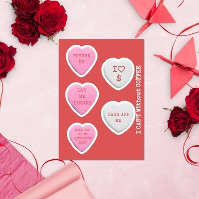 Valentine's Day Glossy Sticker sheet