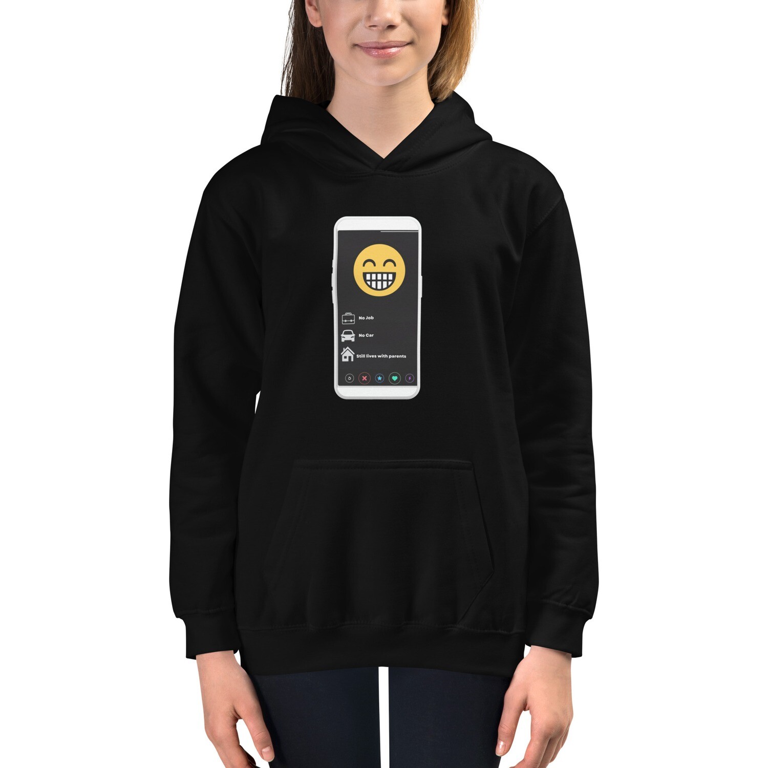 Swipe Kids Hoodie, Color: Jet Black, Size: XS