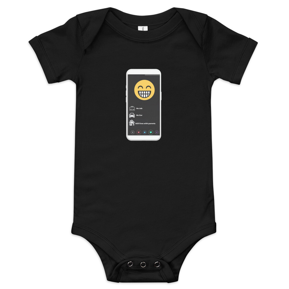 Swipe Baby short sleeve one piece, Size: 3-6m, Color: Black