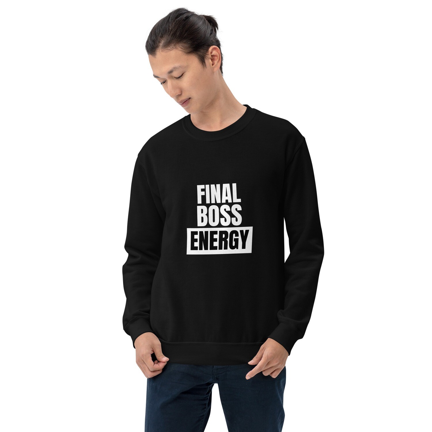 Final Boss Energy Men&#39;s Sweatshirt, Color: Black, Size: S