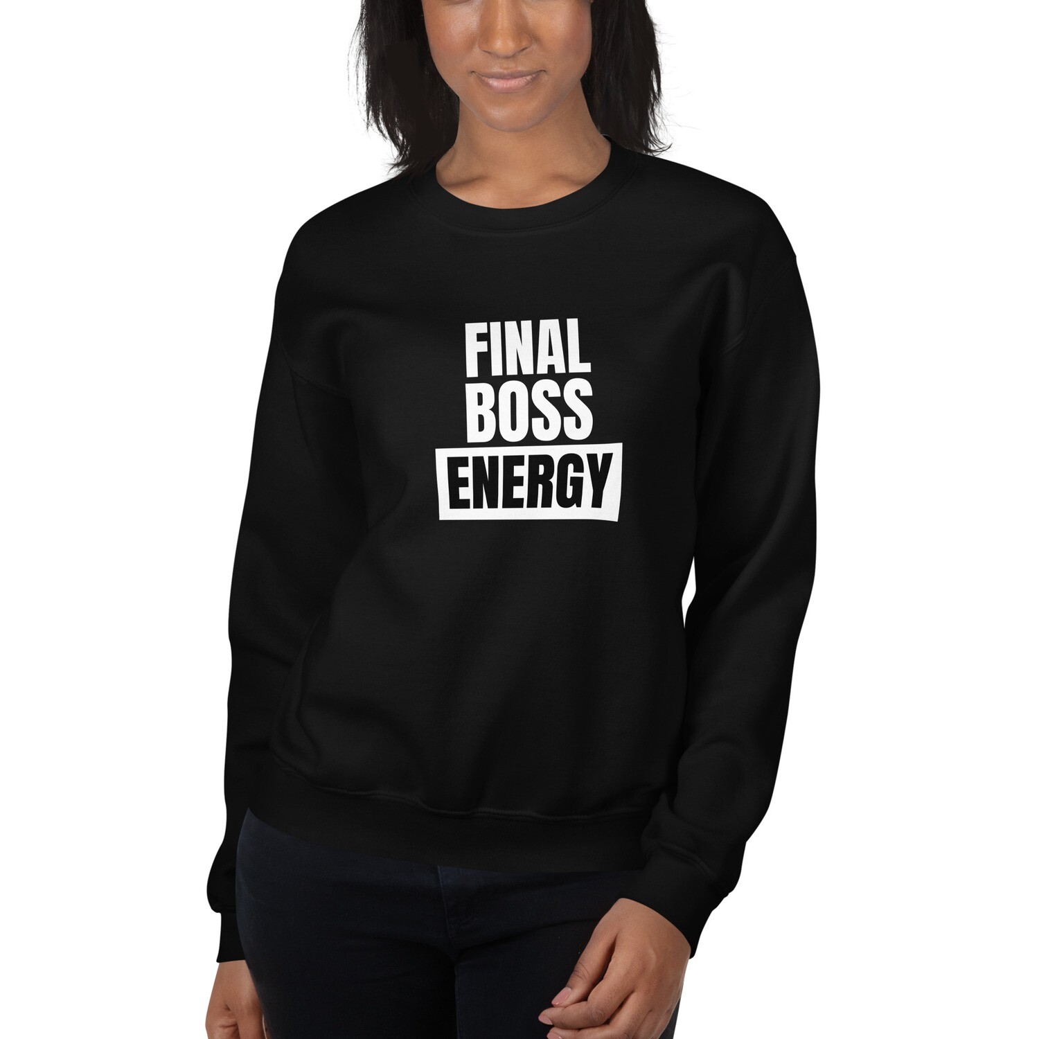 Final Boss Energy Sweatshirt, Color: Black, Size: S